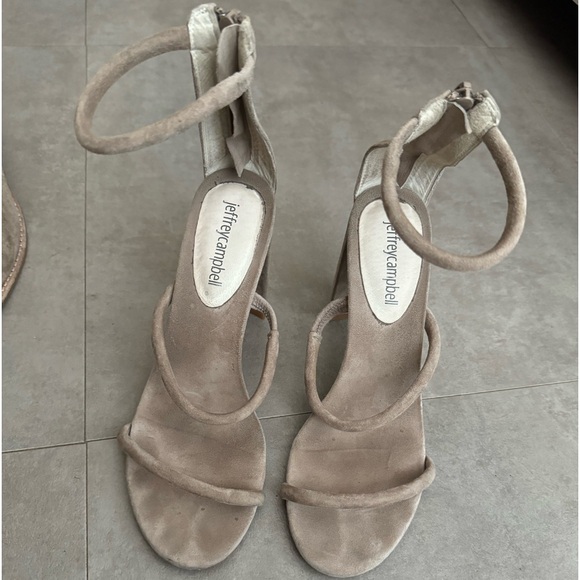 Jeffery Campbell Taupe Suede Heels - Picture 1 of 4